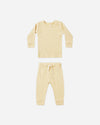 Waffle Top + Pant Set Lemon