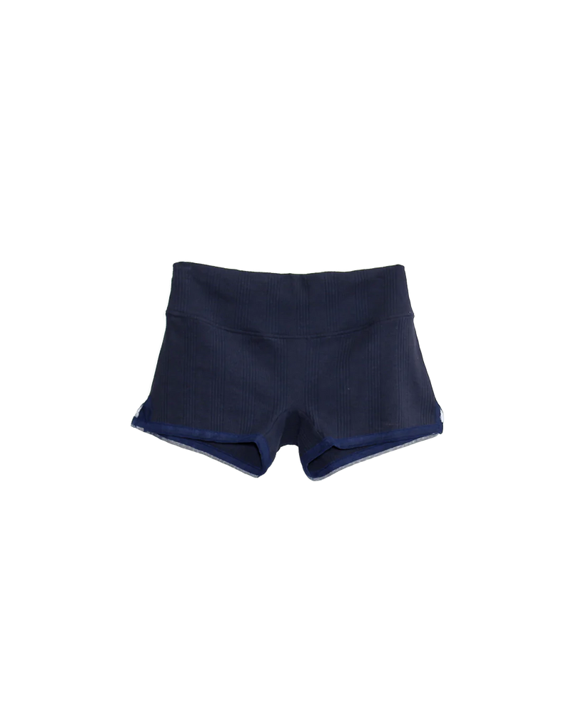 Ribbed Knit Hot Short in Navy