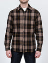 Plaid Cotton Flannel Shirt Brown/Golden