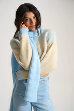 Shaker Stitch Scarf Baby Blue