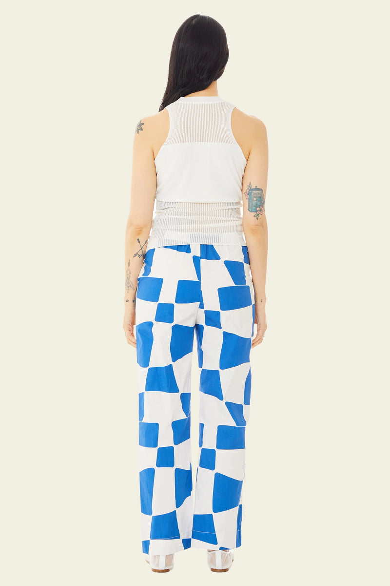 Kai Check Pant Cobalt