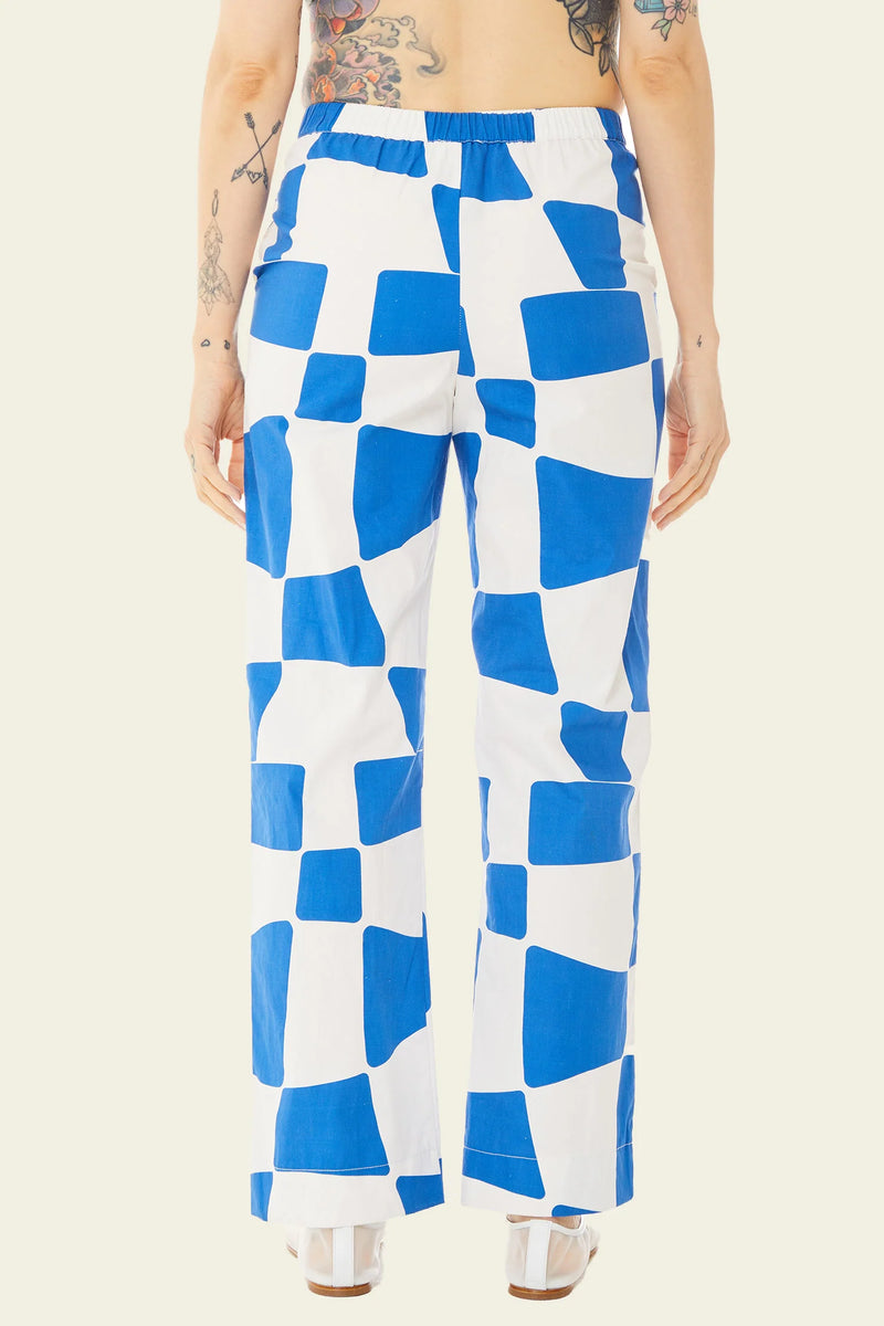 Kai Check Pant Cobalt