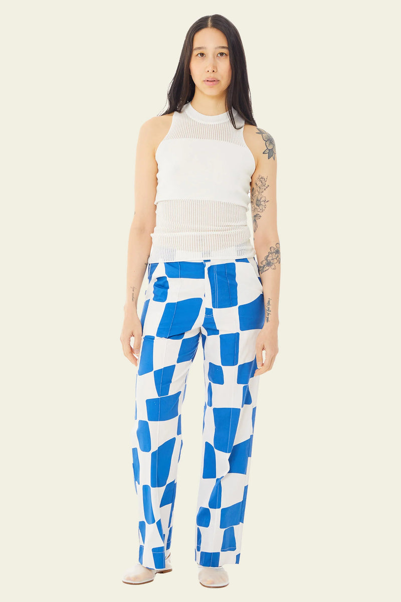 Kai Check Pant Cobalt