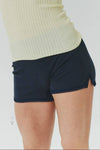 Ribbed Knit Hot Short in Navy