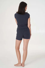 Ribbed Knit Hot Short in Navy