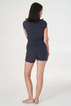 Ribbed Short Sleeve Tee in Navy