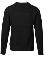 Ribbed Wool Crewneck Sweater Black