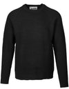 Ribbed Wool Crewneck Sweater Black