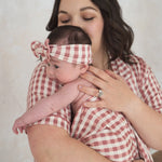 Berry Gingham Bamboo Swaddle