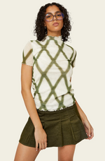 Rio Mesh Mockneck Tee Jade