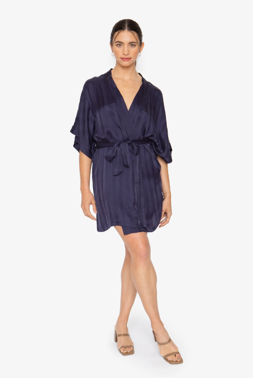 The Short Slip Robe Navy