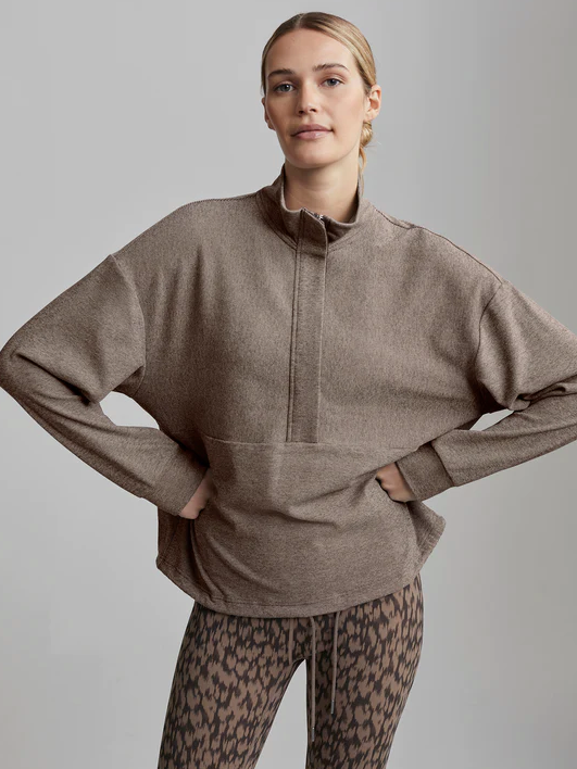 Maida Half-Zip Midlayer Carob Marl