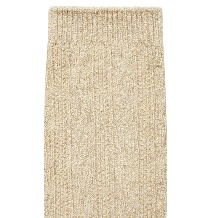 Primrose Plush Cable Sock Chalk