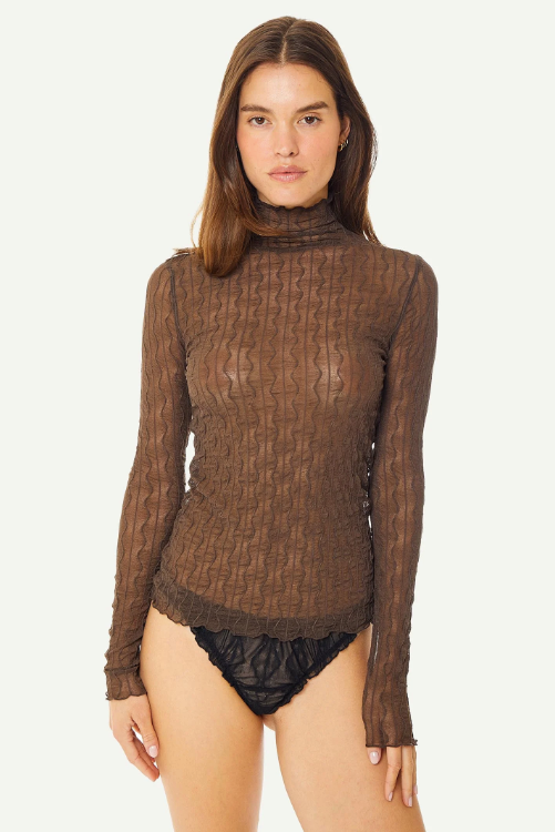 Ross Mockneck Top Brown