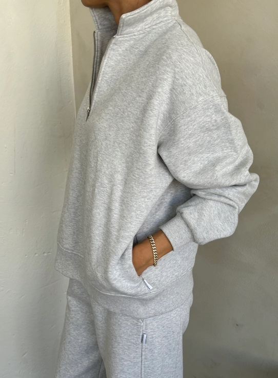 Noah Quarter Zip Heather Grey