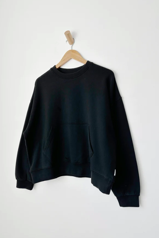 French Terry Poche Sweater Black