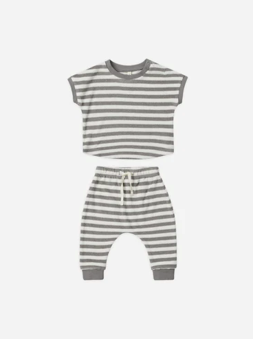 Terry Tee + Pant Set Retro Stripe