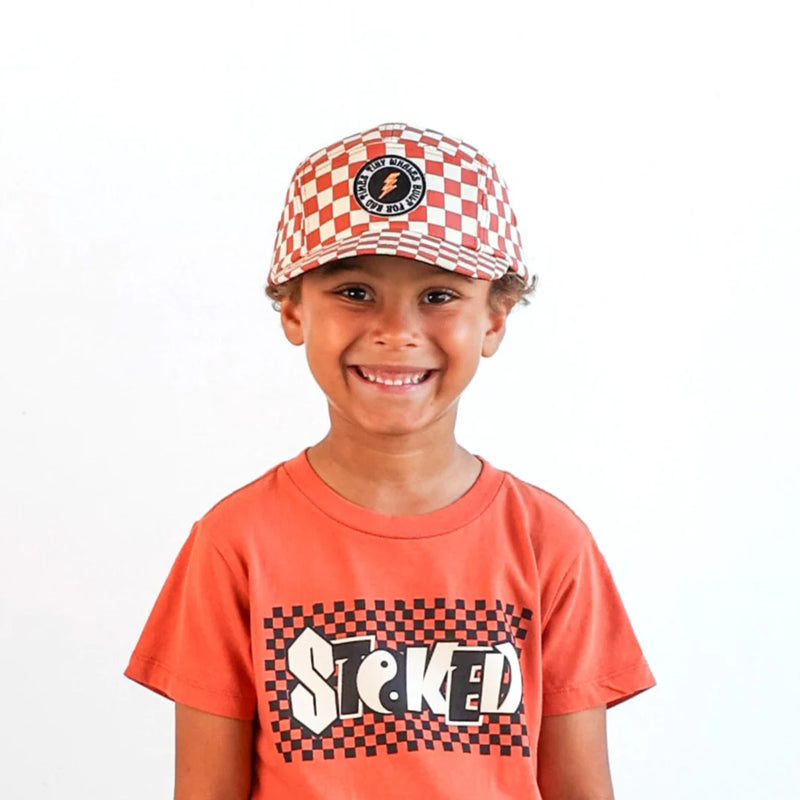 Vibe Check Five Panel Hat Red/Natural