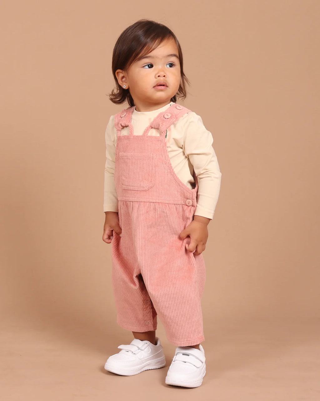 Dusty Pink Corduroy Dungaree Overall