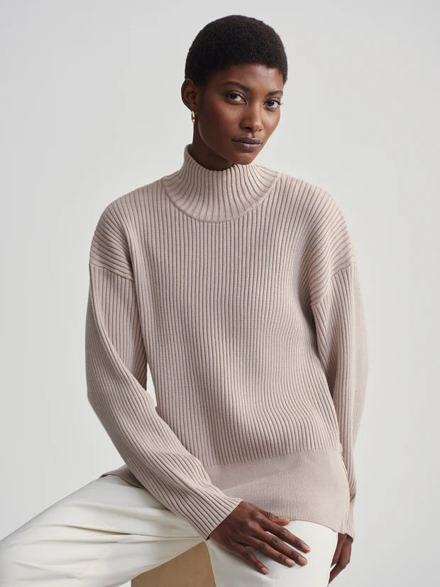 Mayfair Mock Neck Knit Cement