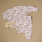 Mocha Bows Jogger Set