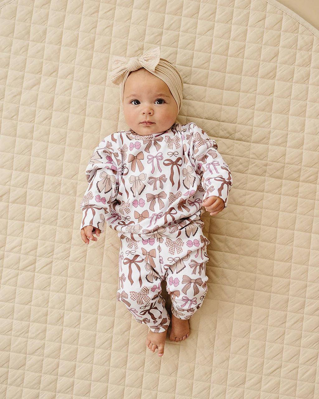 Mocha Bows Jogger Set