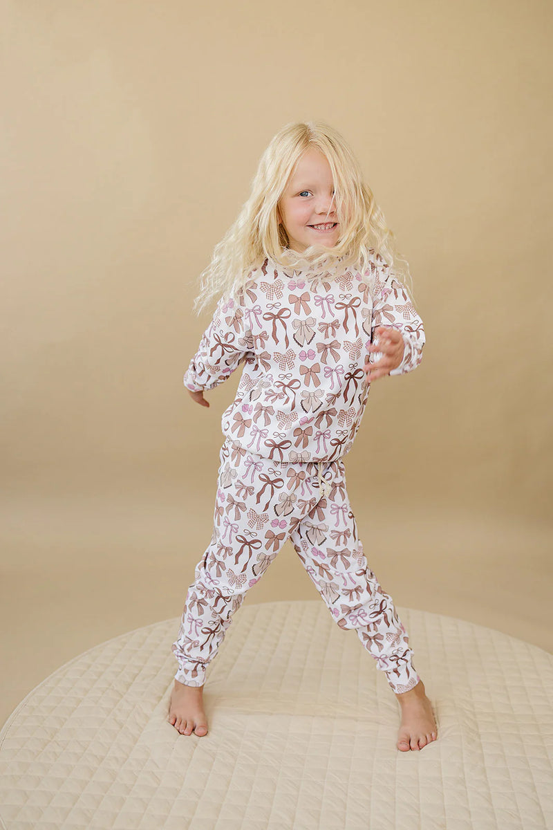 Mocha Bows Jogger Set