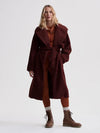 Vermont Sherpa Wrap Coat Red Chocolate
