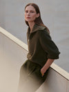 Maura Half-Zip Rib Knit Olive Knight