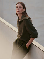 Maura Half-Zip Rib Knit Olive Knight