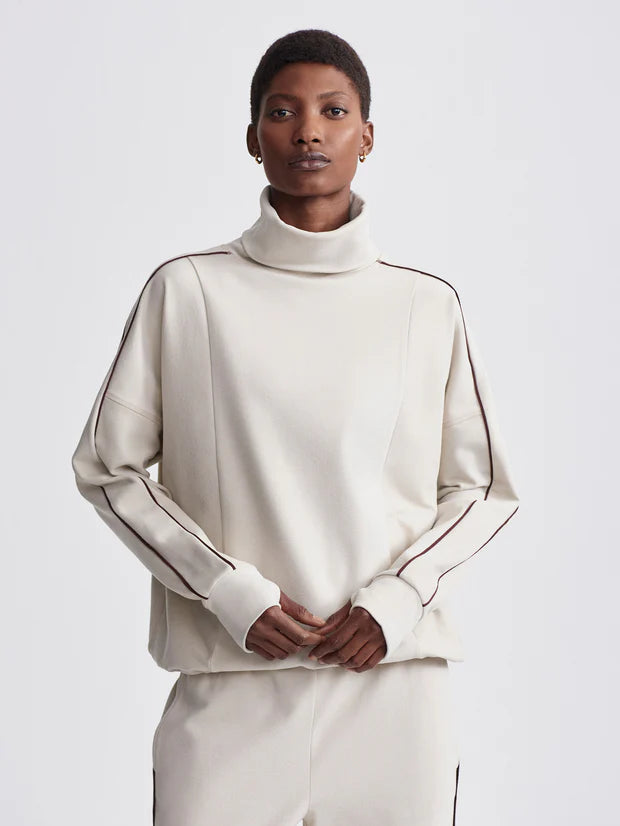 Ariana High Neck Midlayer Cement Marl/ Bitter Chocolate