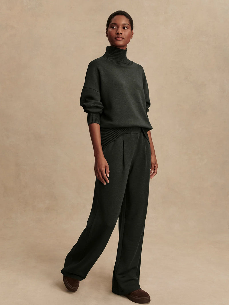 The Extra Wide Leg Pant 29.5" Olive Marl