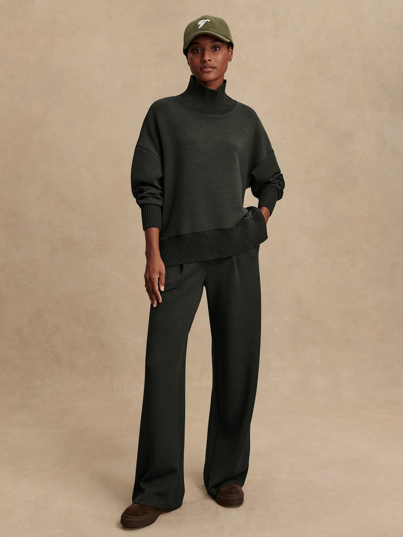 Barker High-Neck Sweat Olive Marl
