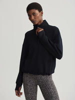 Sian Cropped Half Zip Midlayer Black