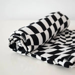 B&W Wavy Checker Bamboo Swaddle