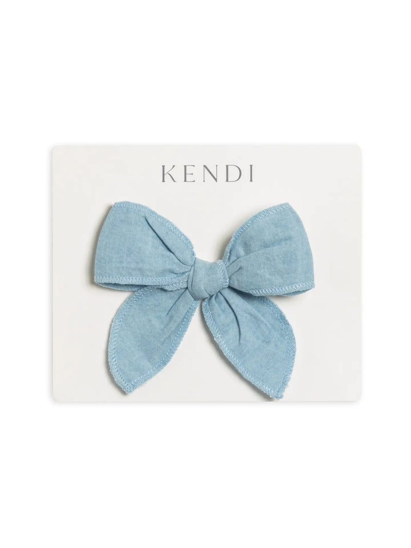 Chambray Bow Clip