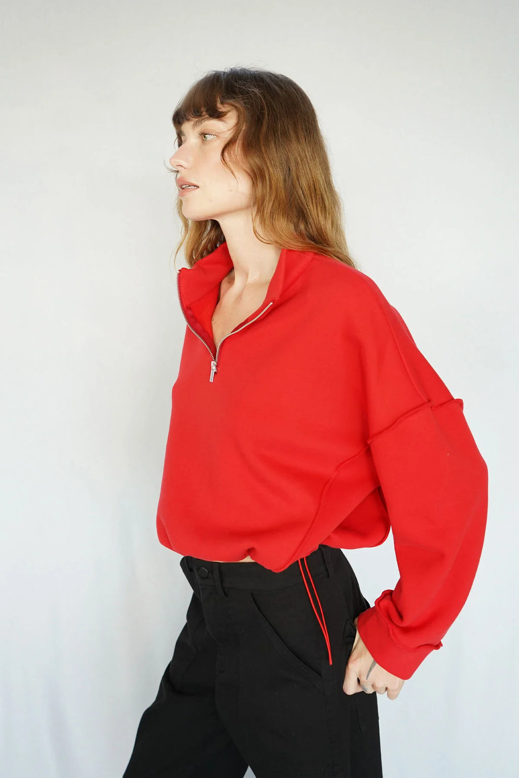 Chandler Fleece Half Zip Red