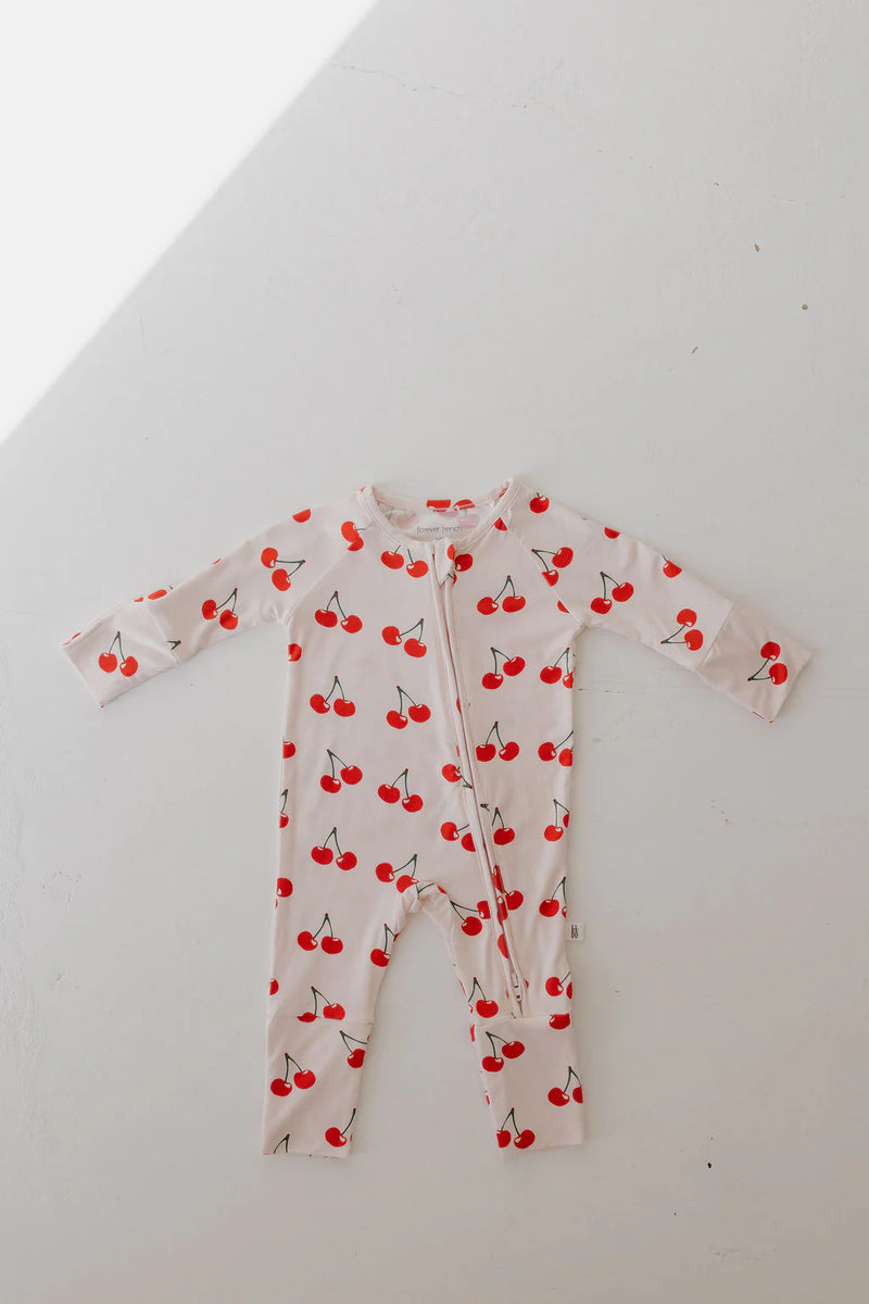 Bamboo Zip Pajamas Cherry Orchard
