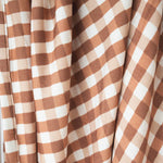 Chocolate Gingham Bamboo Swaddle