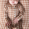 Chocolate Gingham Bamboo Zip Romper