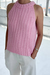 Claire Cotton Sweater Tank Pink