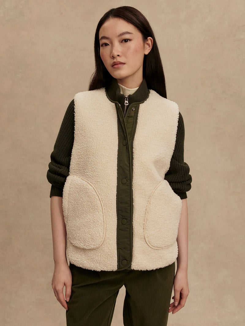 Audrea Reversible Gilet Sandshell/ Forest Night