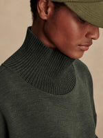 Barker High-Neck Sweat Olive Marl