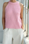 Claire Cotton Sweater Tank Pink