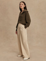 Maura Half-Zip Rib Knit Olive Knight
