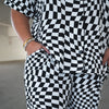 B&W Wavy Checker Women's Flare Set