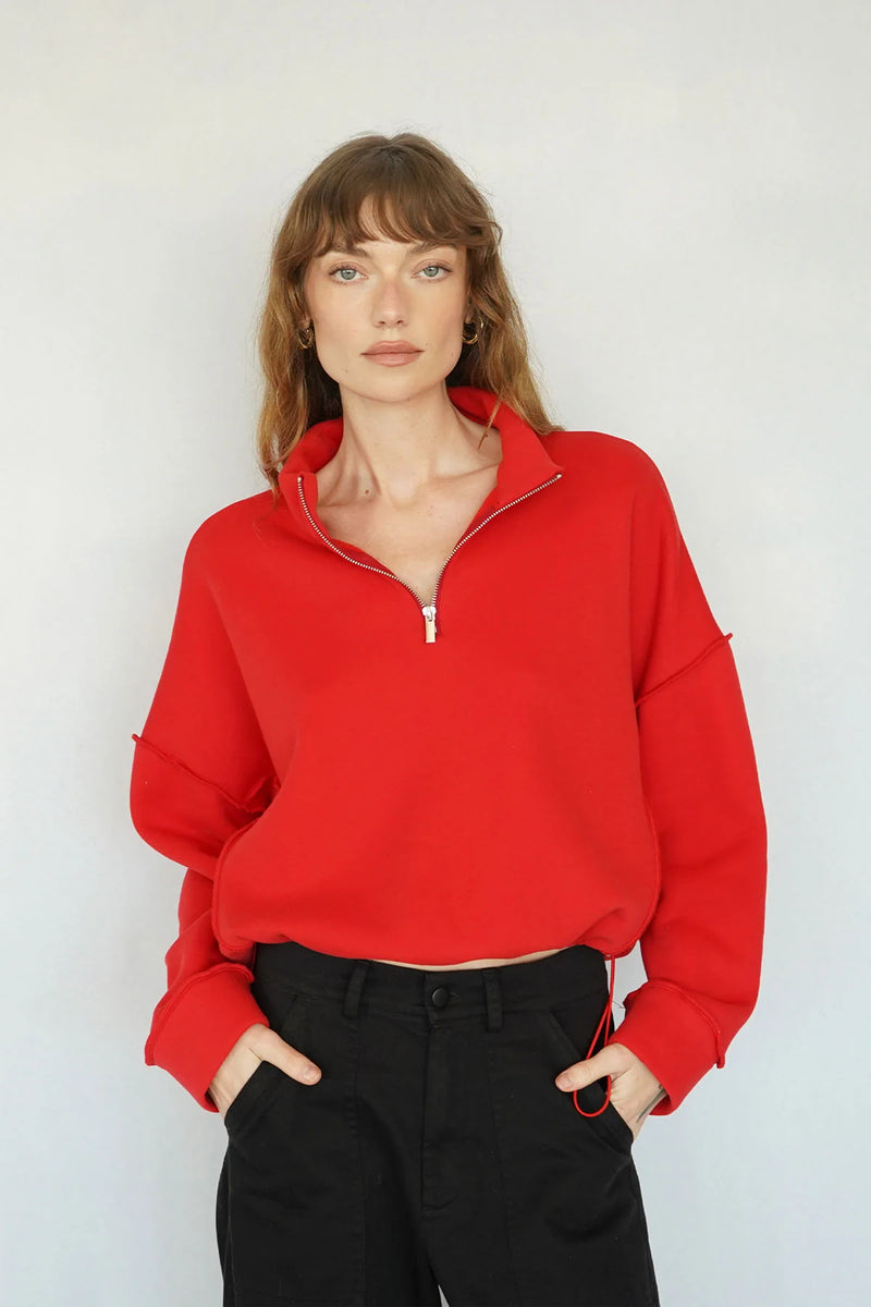 Chandler Fleece Half Zip Red