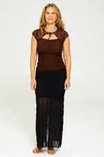 Mariposa Lace Bow Tee Coffee