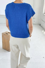 Pierre Cotton Sweater Top Blue