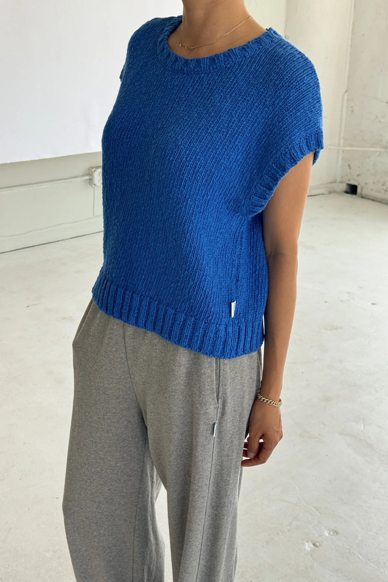 Pierre Cotton Sweater Top Blue